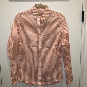 J. Crew  Orange/White Stripe Button Down